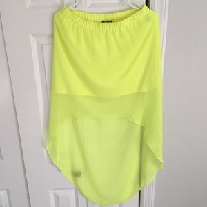 Express neon midi with high low hem